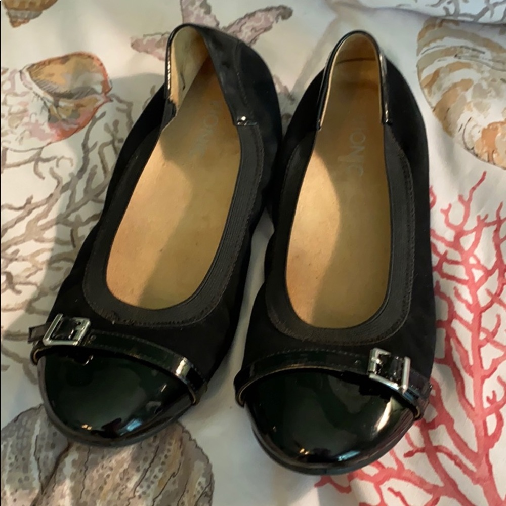 Vionic Black Suede Ballet Flats Size 8